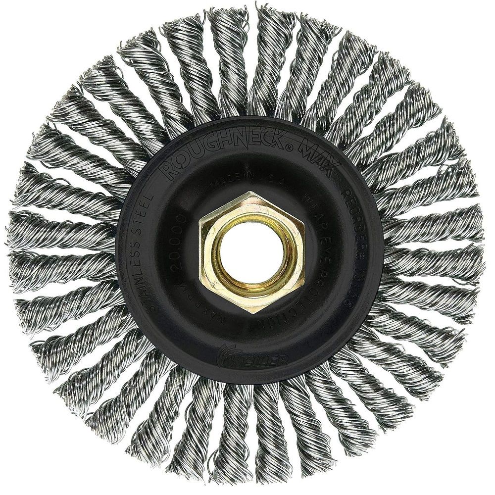 Weiler Roughneck Max Stringer Bead Wire Wheel, 4" X 0.02" X 5/8"11