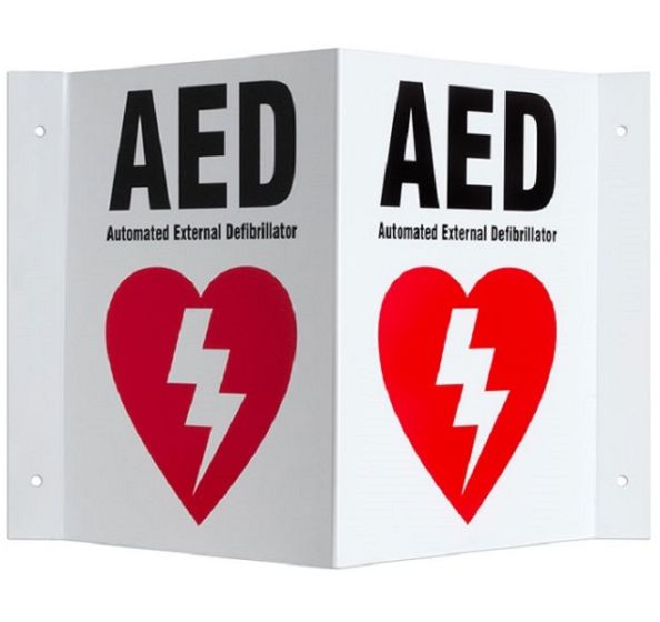 Defibtech Three-way AED Wall Sign