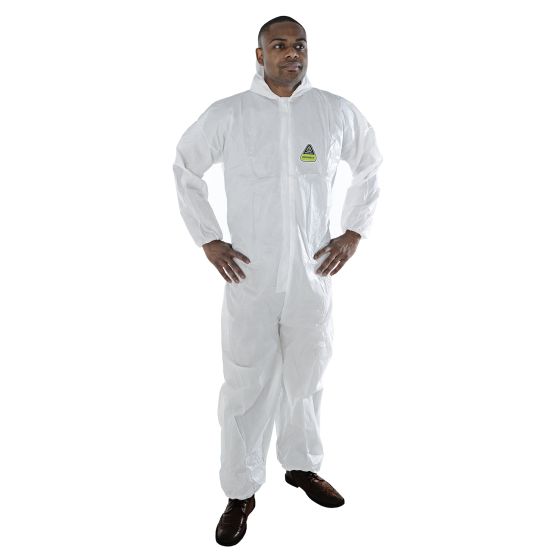 CORDOVA Defender II™ Microporous Coverall with Hood, White, 2XL