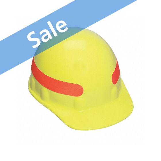 Fibre-Metal® E2 Thermoplastic Cap Style Hard Hat, Hi-Viz Yellow with Orange Reflective Tape