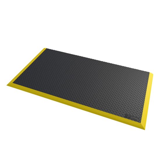 Justrite Diamond Flex™ Nitrile FR 646 Notrax Welding Mat, 40" X 64", Black/Yellow