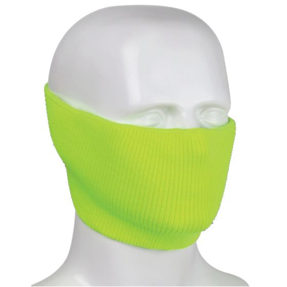 PIP® 100% Polyester 2-Ply 2x1 Ribbed Knit Face Cover, Hi-Vis Yellow