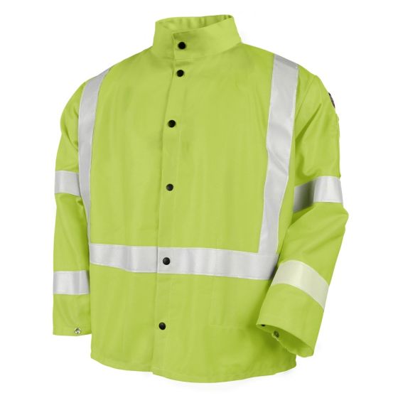 Black Stallion Safety Welding Jacket with FR Reflective Tape, XL