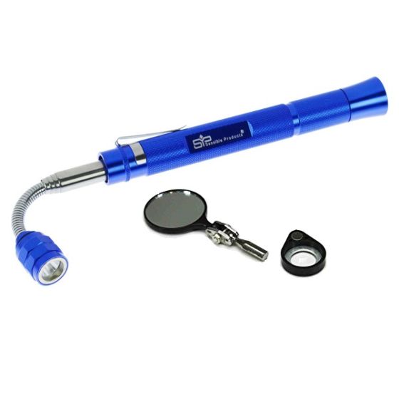 Sensible Products Emf-3 Extendable Magnetic Flashlight With Mirror