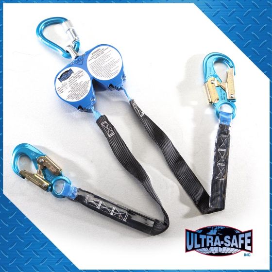 Ultra-Safe Web Retractable 100% Tie-Off Y-Lanyard