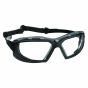 Pyramex® Highlander Plus™ Safety Glasses with Black Frame and Clear H2X Anti-Fog Lens
